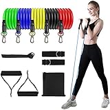 トレーニングチューブ チューブトレーニング 筋トレチューブ フィットネスチューブ 強度別5本セット ゴムチューブ 筋トレ - 超強化版 天然