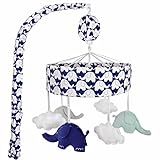 Just Born Musical Mobile Elephants, Navy/White by Just Born