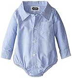 マッドパイ オックスフォード コットンシャツ ロンパース Mud Pie 'Oxford Button Down Crawler' (6-9か月)