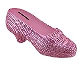 SparklingピンクBlingスリップオンHigh Heel Shoe Coin Bank