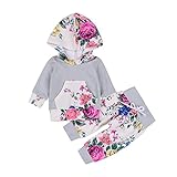 Brightup　幼児女の子２点セット、花柄パーカー+スウェットパンツ