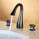Wovier Oil Rubbed Bronze Bathroom Sink Faucet,Two Handle Three Hole Vessel Lavatory Faucet,Widesprea