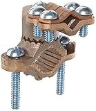 Morris Products 91690 Ground Clamp, With Adaptor, For Armored and Unarmored Wire, 8-4/0 Wire Range, 