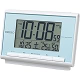 セイコークロック(Seiko Clock) セイコー クロック 目覚まし時計 電波 デジタル カレンダー 温度 湿度 表示 薄青 パール SQ698L SEIKO
