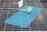 meetbelifyノンスリップ長方形バスマットシャワーBathmat with強力な吸引カップ 27.5"x15" ブルー M073