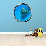 24 "舷窓出荷ウィンドウOcean Sea View Sunken Ship # 2ピューターラウンド壁グラフィックKidsデカール赤ちゃん部屋ステッカーホームアート飾りMedium