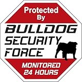 BULLDOG SECURITY FORCE サインボード：ブルドッグ ２４時間監視中 セキュリティ看板 [並行輸入品]