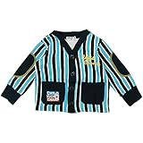 CHILD CHAMP(チャイルド チャンプ) ガーゼ薄手ミニ裏毛ストライプカーディガン 100cm /ブラック NO.C-86151613