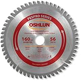 Oshlun SBFT-160056A 160mm 56 Tooth FesPro Non Ferrous TCG Saw Blade with 20mm Arbor for Festool TS 5