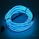 「KBook」ワイヤーネオン EL照明 5M 自動車/自転車 ロープライト 車内装 バイク ファイバー インテリア 仮装 イルミネーション 電池ボックス付き チューブ ライト 点灯・点滅機能付 切断/
