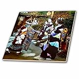3drose Scenes from the Pastマジックランタンスライド – ヴィンテージ日本芸妓Dancing in the Garden in old日本 – タイル 8-Inch-Cera