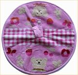 レインボーベア ミニラウンドタオル ブローチ 丸型タオル 吊り下げタオル (ピンク)