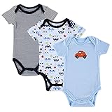 ベビーロンパース　新生児　赤ちゃん　3点　セット　肌着 下着　子供服　半袖　ボディスーツ　通気性　男の子 (0-3ヶ月, C)