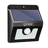 Qimh ソーラーライト 30LED 人感センサーライト 明暗センサー 電気代ゼロ 防水ボタン付き IP65防水防塵　三つモード 自動点灯 反射カップ搭載 太陽発電 屋外照明 玄関 庭 駐車場 1個