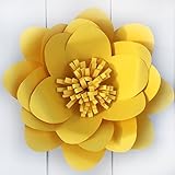 ジャイアントフラワー 手作りキット ロータス マスタード （花径35cm）【結婚式やパーティーの飾り付けにたくさん貼って華やかなウォールデコに！】 ペーパーフラワー セット (マスタード)