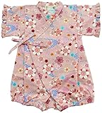 村信 さくら柄 甚平風ロンパス 80cm ピンク 71575 日本製