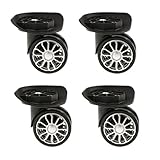 Flameer ホイール キャスター 二重ローラー 交換タイヤ 修理 交換用 スーツケース 黒 - YJ-003 4個