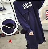 『Vision』マタニティウェア 服 　春夏秋 　 マタニティ 長袖　 ワンピース 妊婦服 授乳口付き　 P058 (XL, A)