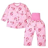 (ピンク/95cm)ベビー服 女の子 パジャマ 長袖 上下組 スムス フラミンゴ柄 腹巻付き 後ろマチ 女児 ベビー