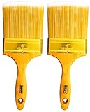 4 " Wide Bristleブラシペイントの家、Varnishまたはラッカーwith木製ハンドル: (パックof 2ブラシ）