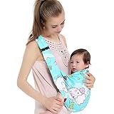 Sincerestore抱っこひも シンプル 軽量 コンパクト お出かけ 持ち運び 脱着 簡単 安全 綿100% (ブルー)