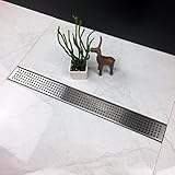 neodrain za3g03 LinearシャワーDrain with QuadratoパターンGrate、24インチ、つや消し304ステンレススチール 24インチ ZA3-24-G03