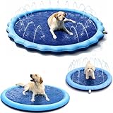 噴水マットプール 【L・１５０ｃｍ】 ペット用 プール スプラッシュマット 高耐久 犬 折りたたみ 持ち運び 簡易 夏 水遊び 小型犬 中型犬 大型犬 (L・１５０)