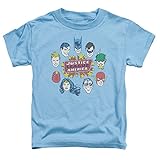 DC Comics Justice Leagueヘッド円フラッシュバットマンAquaman Little Boys Tod Tee US サイズ: S カラー: ブルー