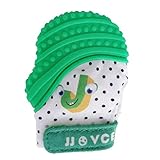 TeFuAnAn ベビー歯固めシリコン手袋 歯がため ベビー用手袋 食品級シリコン 調節可能なベルクロストラップ付き 左、右手兼用 3〜24ヶ月赤ちゃん用 5色可選(1個入れ)