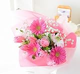 花由 選べる3色 チューリップ5本のおめでとうブーケ 花束 ピンク系 マケプレお急ぎ便
