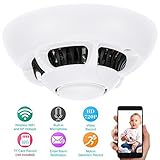 Docooler HD 720P Spy IP Camera Smoke Detector Mini WiFi P2P Network Indoor Cam for Kids Security wit