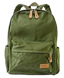 yemsy style リュック バック パック シンプル キャンバス マザーズ バッグ A4 収納 レディース (06： モスグリーン)