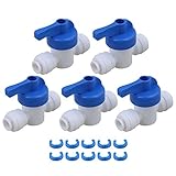 BQLZR Equal Straight ODチューブボールバルブクイック接続継手1 / 4 " RO水システム5個パック