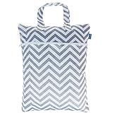 Teamoy Travel Hanging Wet Dry Bag (17.3×13.4 inches) for Cloth Diapers Dirty Clothes Organizer Tote 