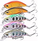 CONTYU 渓流ルアー トラウトミノー セット シンキング 38mm 3.0g 平打ち系 ヤマメ (38mm/3.0g, カラーA(5個セット))