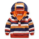 New Coral Fleece Striped Hooded Jacket for Kids -8