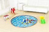 PUTAOおもちゃ収納袋 玩具/レゴ/ブロックのお片づけ 直径150cm 収納マット お出かけに便利 多用途 お片付け簡単 超大防水 (ブルー)