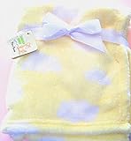 Snugly Baby Fleece Blanket - Yellow with White Clouds by Snugly Baby