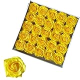 ソープフラワー シャボンフラワー ヘッド 25個入り 大輪ローズ イエロー 花材 バラ アレンジメント
