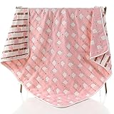 hannah 6重 ガーゼケット 天然コットン 大判 正方形 110×110 (アルパカ ピンク)