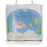 A Mom-Owned Company - Bamboo Changing Pad Liners - Thick 4-Layers - White, Non-Slip, Machine Washabl