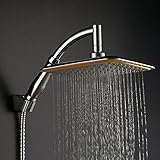 Wellbeingjp シャワーヘッド セット ステンレス オーバーヘッド シャワー 8インチ 降雨 正方形 節水 高水圧 超薄型 シャワーヘッド ホース セット ホース1.5m 国際汎用基準G1/2