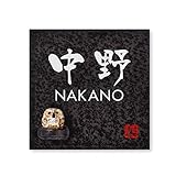 丸三タカギ 彫り込み済表札 【 中野 】 完成品 信楽焼 信楽S-2F-4-3-中野