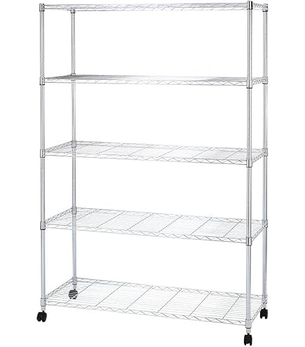 Amazon｜スチールラック メタルラック 幅120cm 5段 ホワイト 幅約120