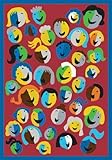 Joy Carpets Kid Essentials Early Childhood Joyful Faces Rug Red 10'9 x 13'2 [並行輸入品]