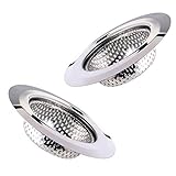 2pcsステンレススチールキッチンシンクstrainer-silver-4.5インチ直径シンクdrain-raniacoシンクStoppers