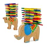 Greencherry 象のバランシング　可愛い動物のおもちゃ スティック ハンズオン 木製玩具　知能開発グッズ　バランス木のおもちゃ　積み重ね　ブロック式　子どものプレゼント出産祝い