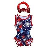 Domybestベビー服 女の子　ロンパース+リボンヘアバンド　2点セット　夏ボディスーツ　オーバーオール　袖無し　新生児　祝い (90)