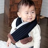 DORACO 防寒マフラー　はじめてマフラー　ネックウォーマーのようにお使いいただける　短めタイプ (ワッフルネイビー)