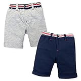 ベビー服 男の子 ハーフパンツ ボトム ベルト風プリント 裾ロールアップ ウエストゴム 男児 ベビー (2.ネイビー/90cm)